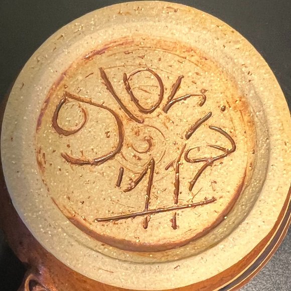 Handcrafted Wheel-Thrown Earthy Tone Pottery Mug w/ Tree Motif ~ Artist Signed - Picture 7 of 9